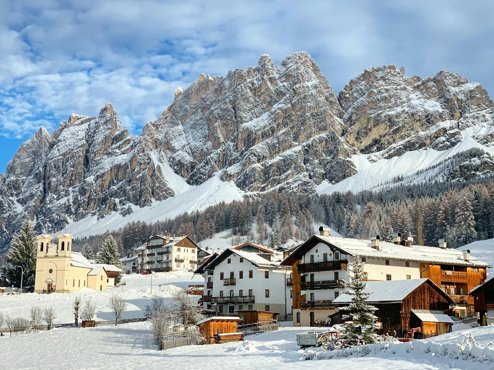 Cortina D'ampezzo ski resort in winter