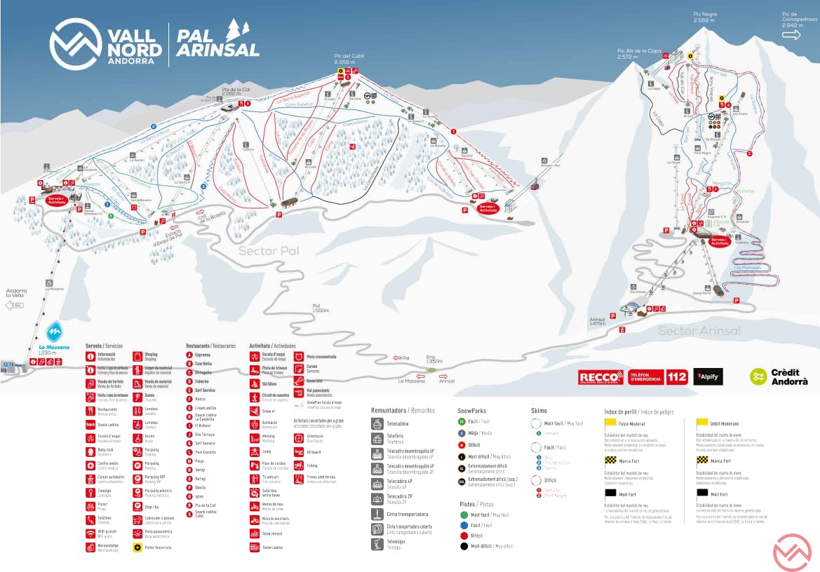Arinsal ski map