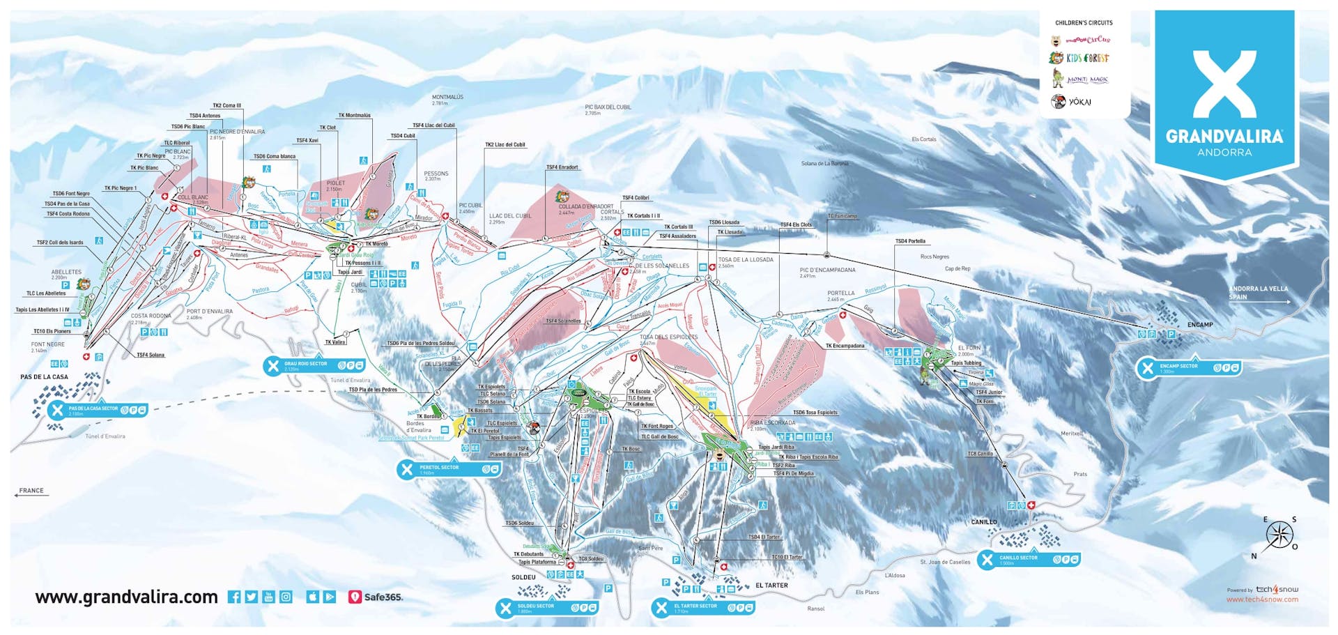Soldeu ski map