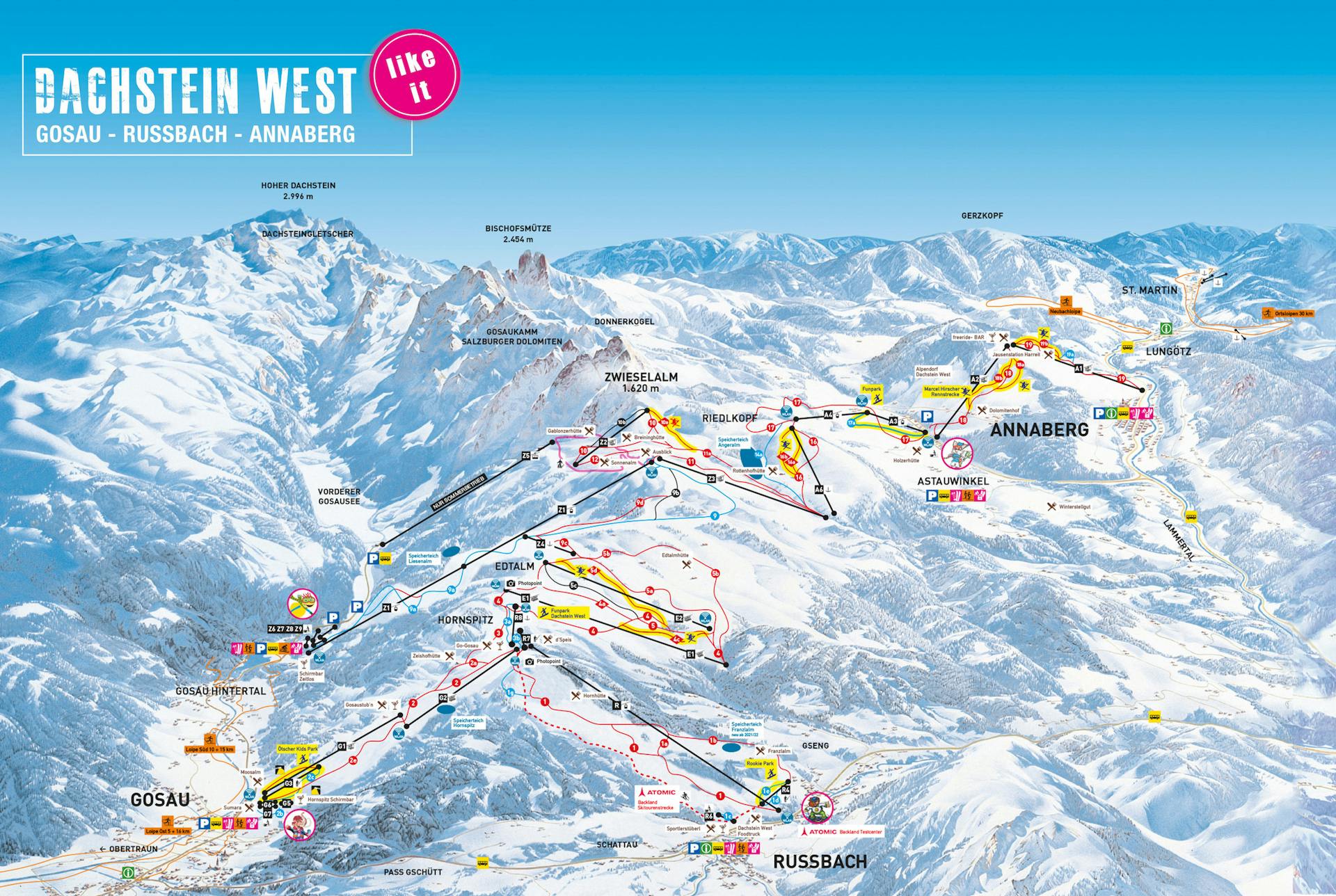 Annaberg im Lammertal   ski map