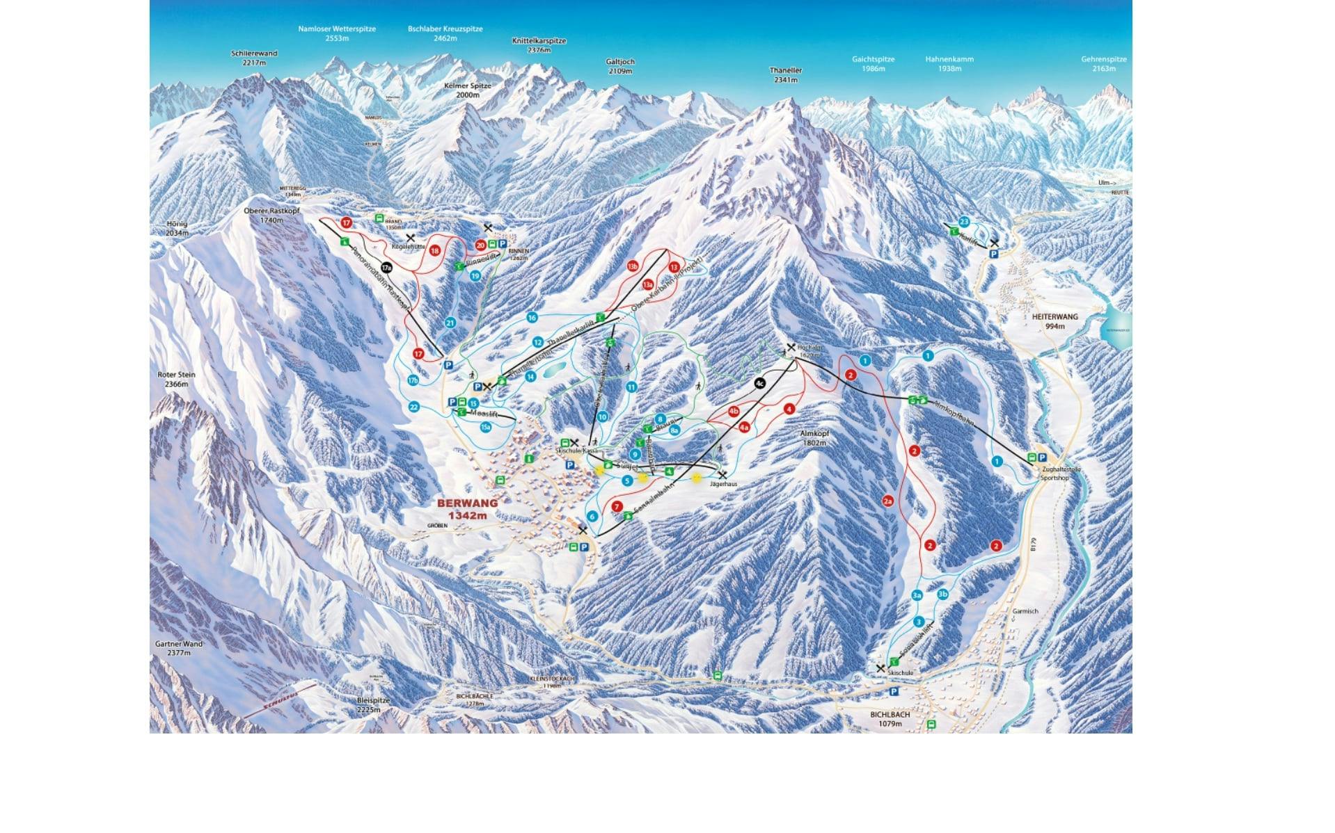 Berwang ski map