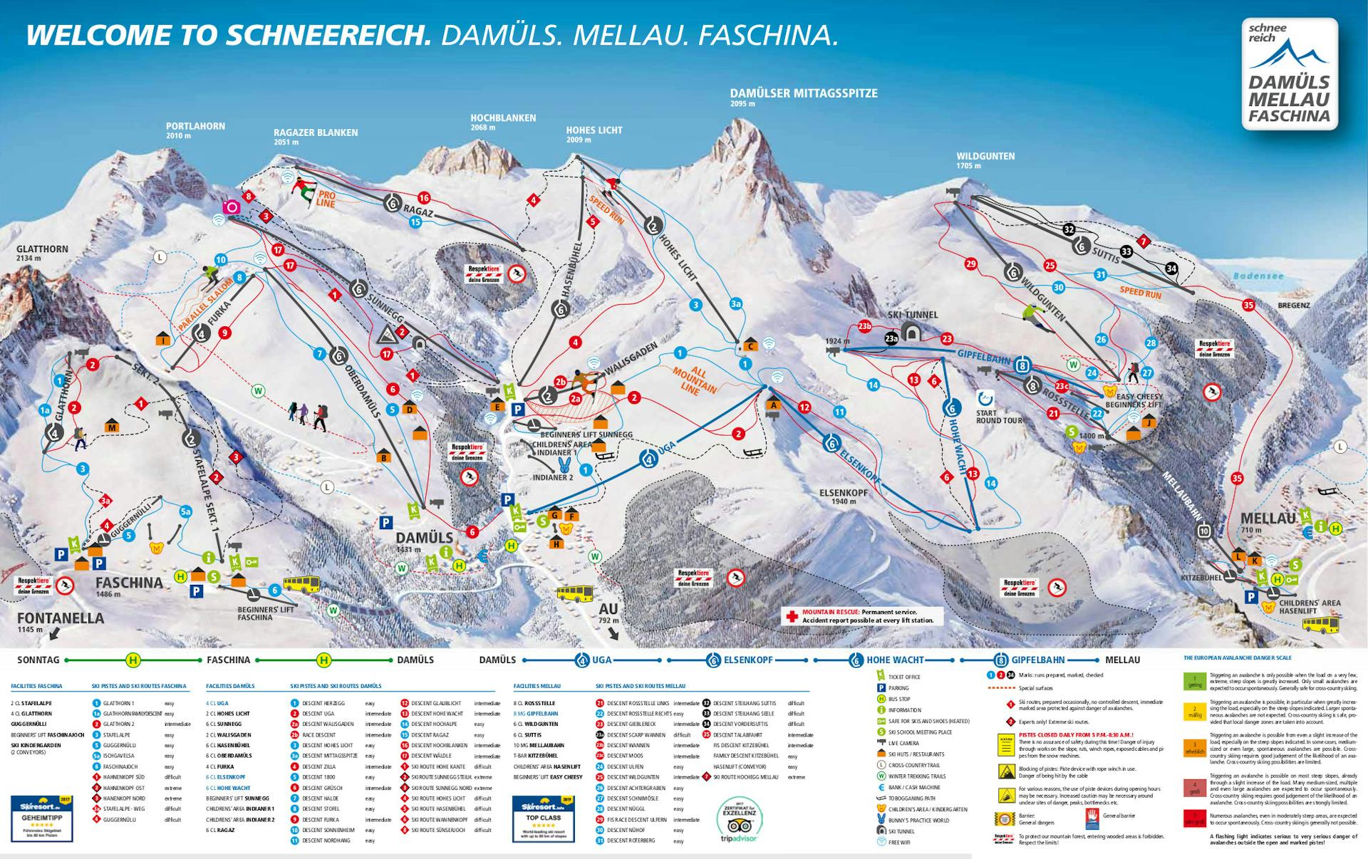 Damuls ski map
