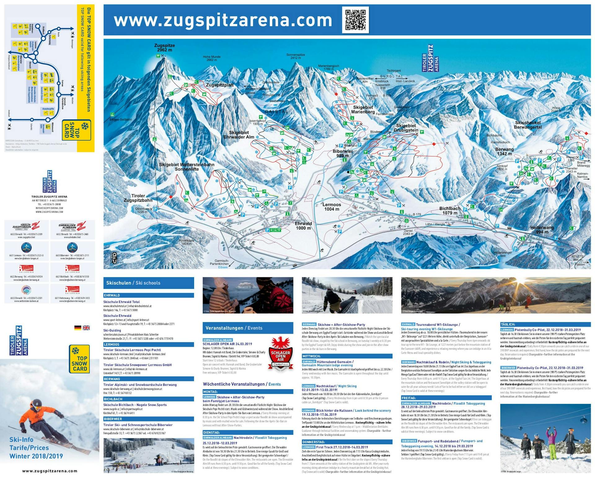 Ehrwald ski map