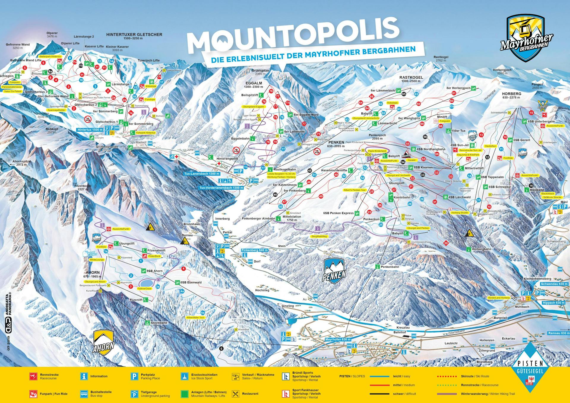 Finkenberg ski map