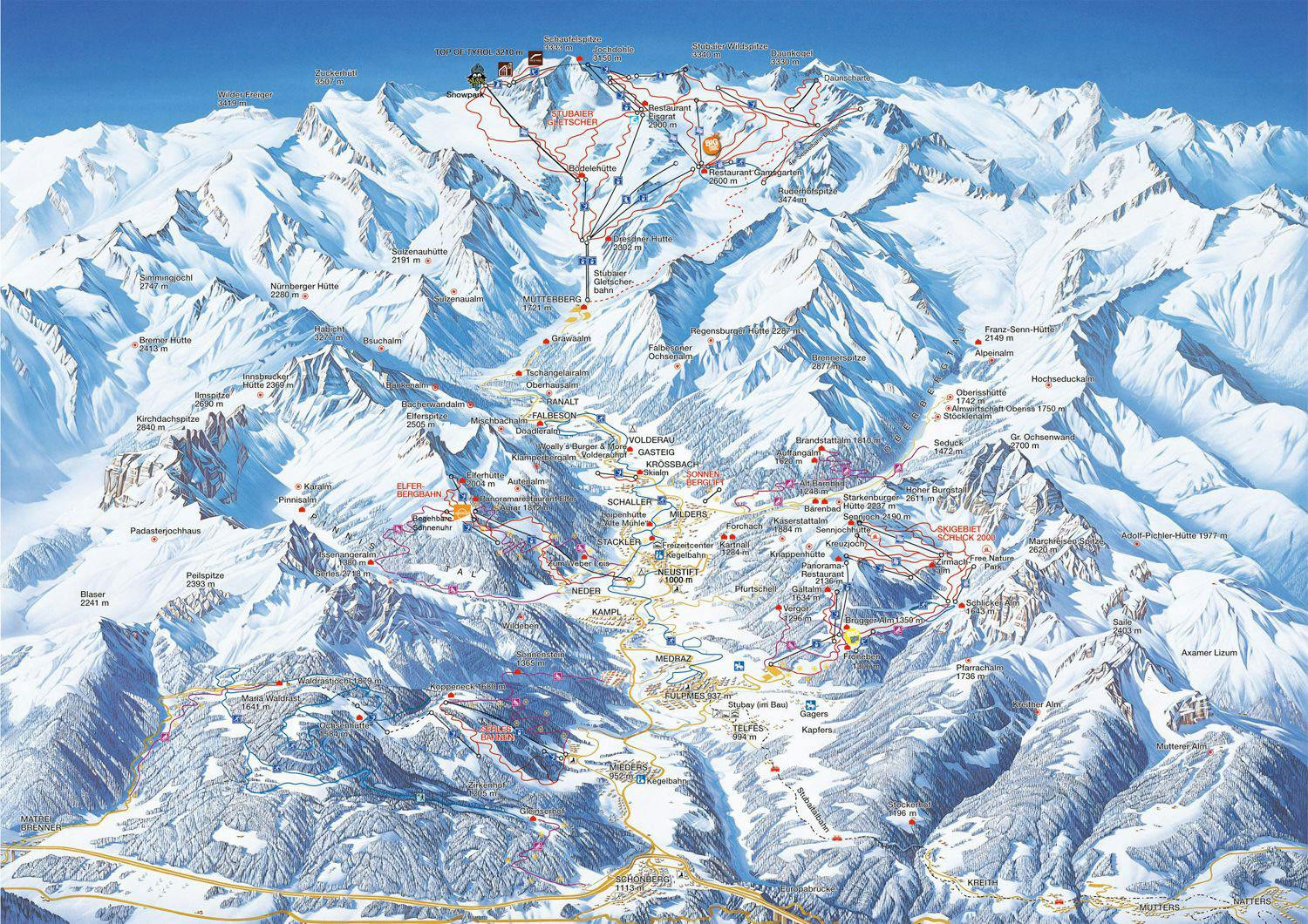 Fulpmes ski map