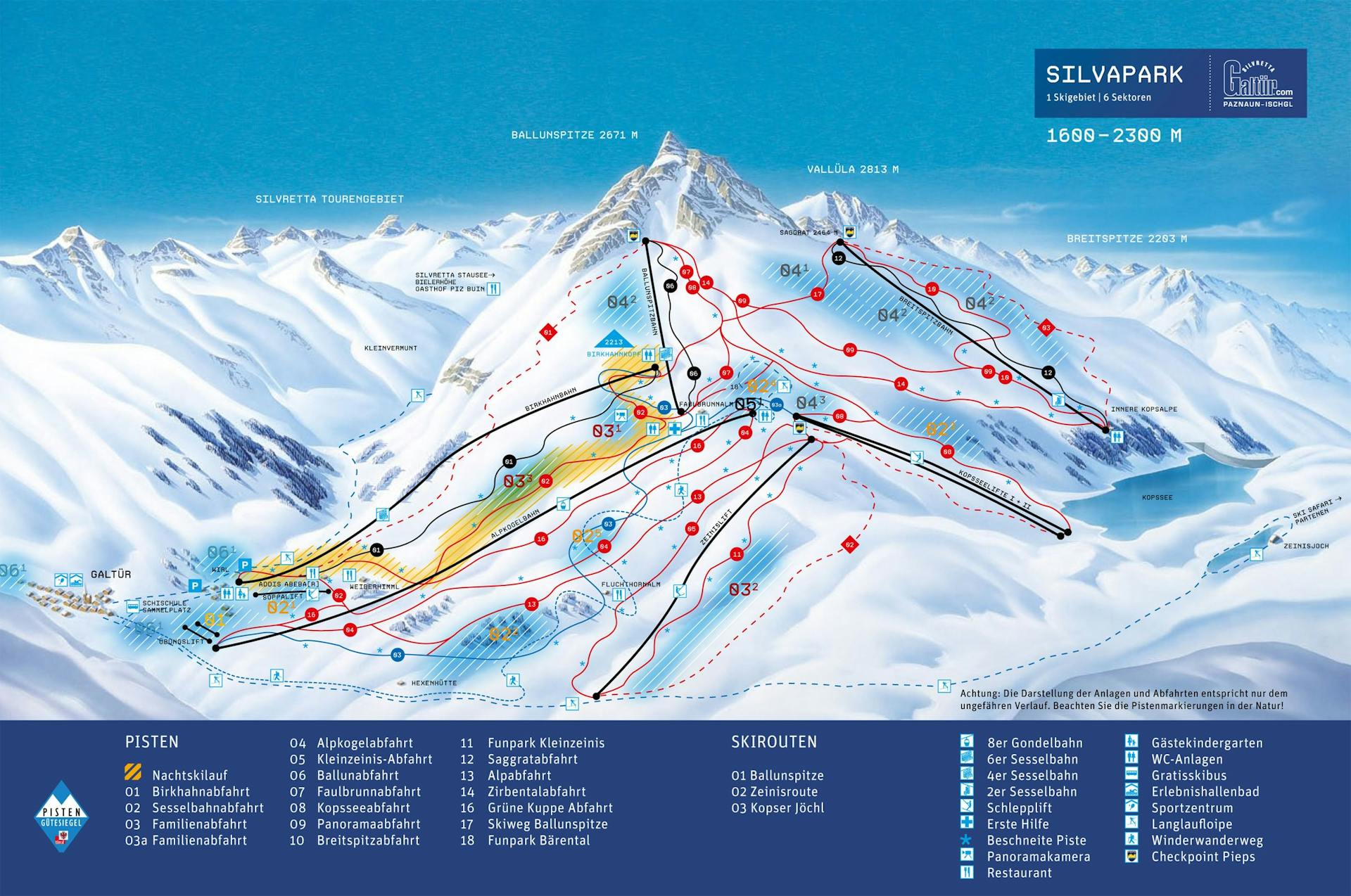 Galtur ski map
