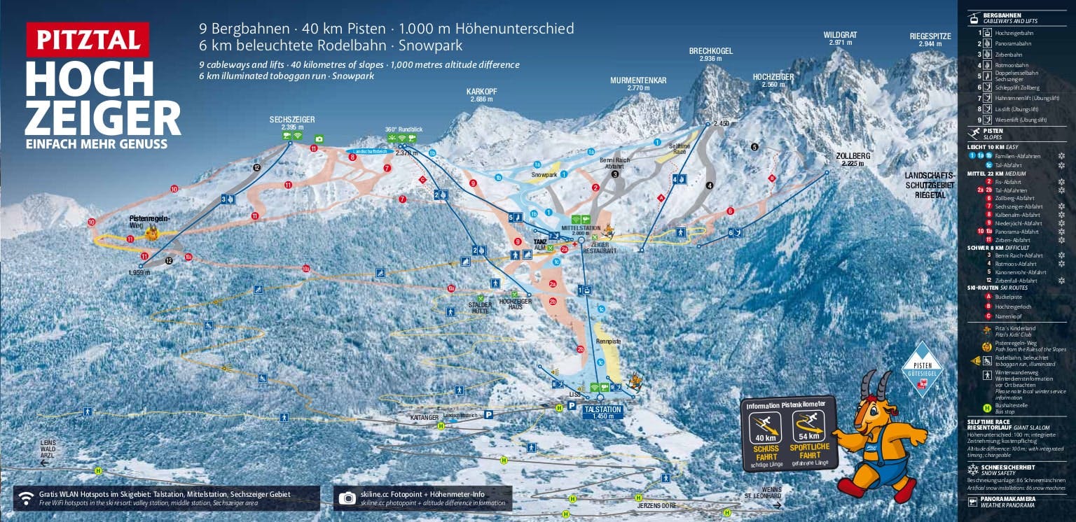 Jerzens ski map
