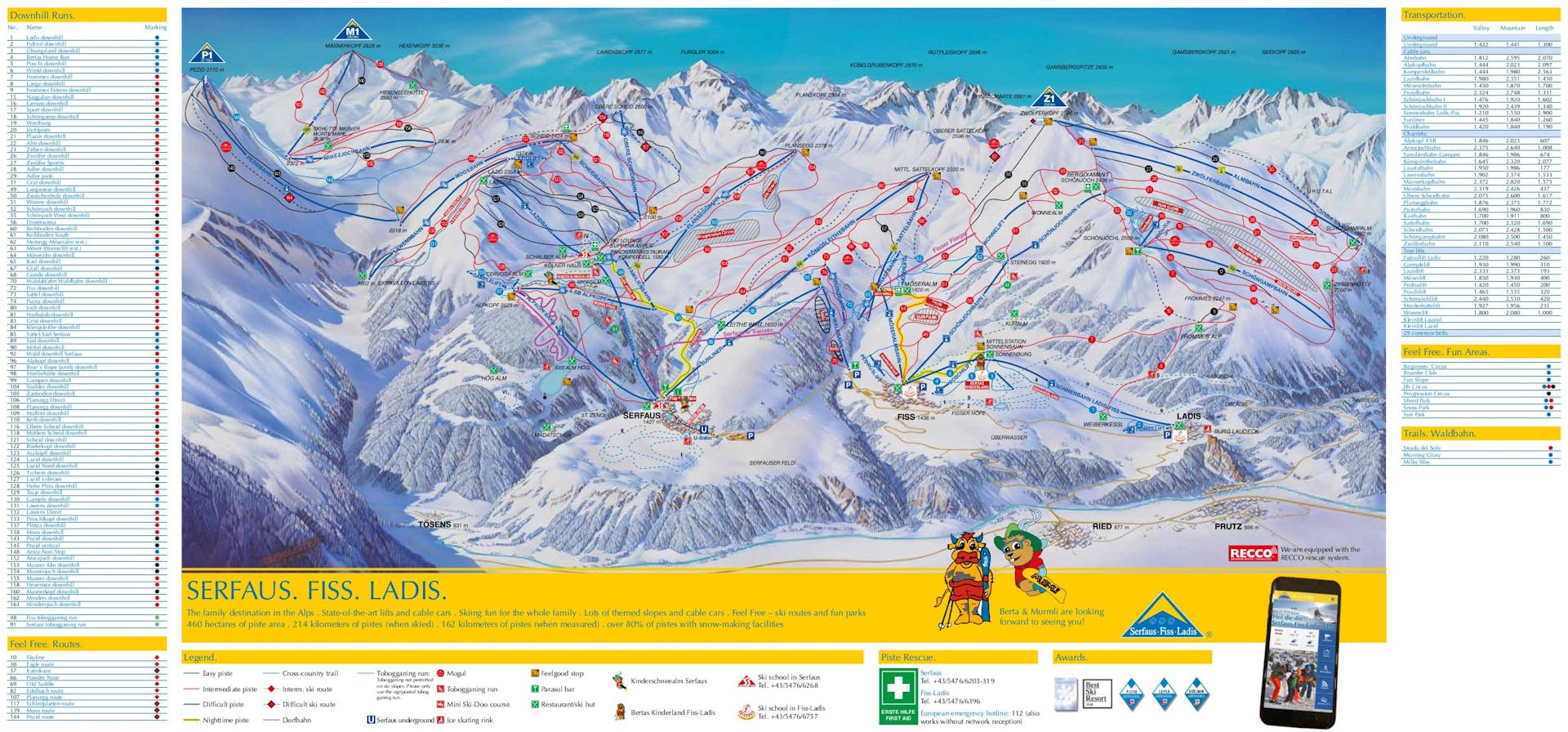 Ladis ski map