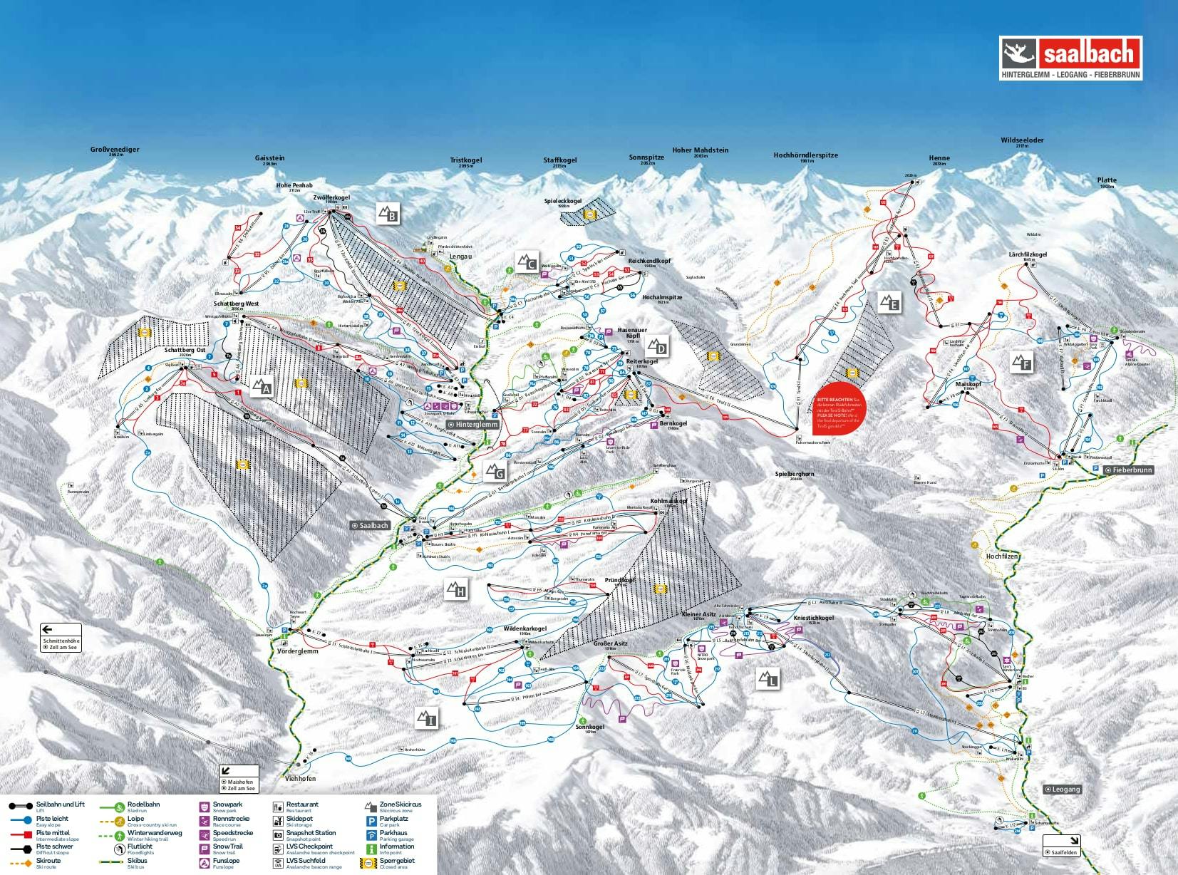 Leogang ski map