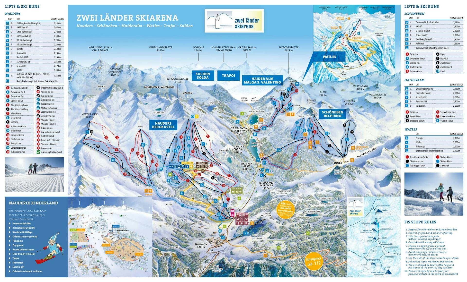 Nauders ski map