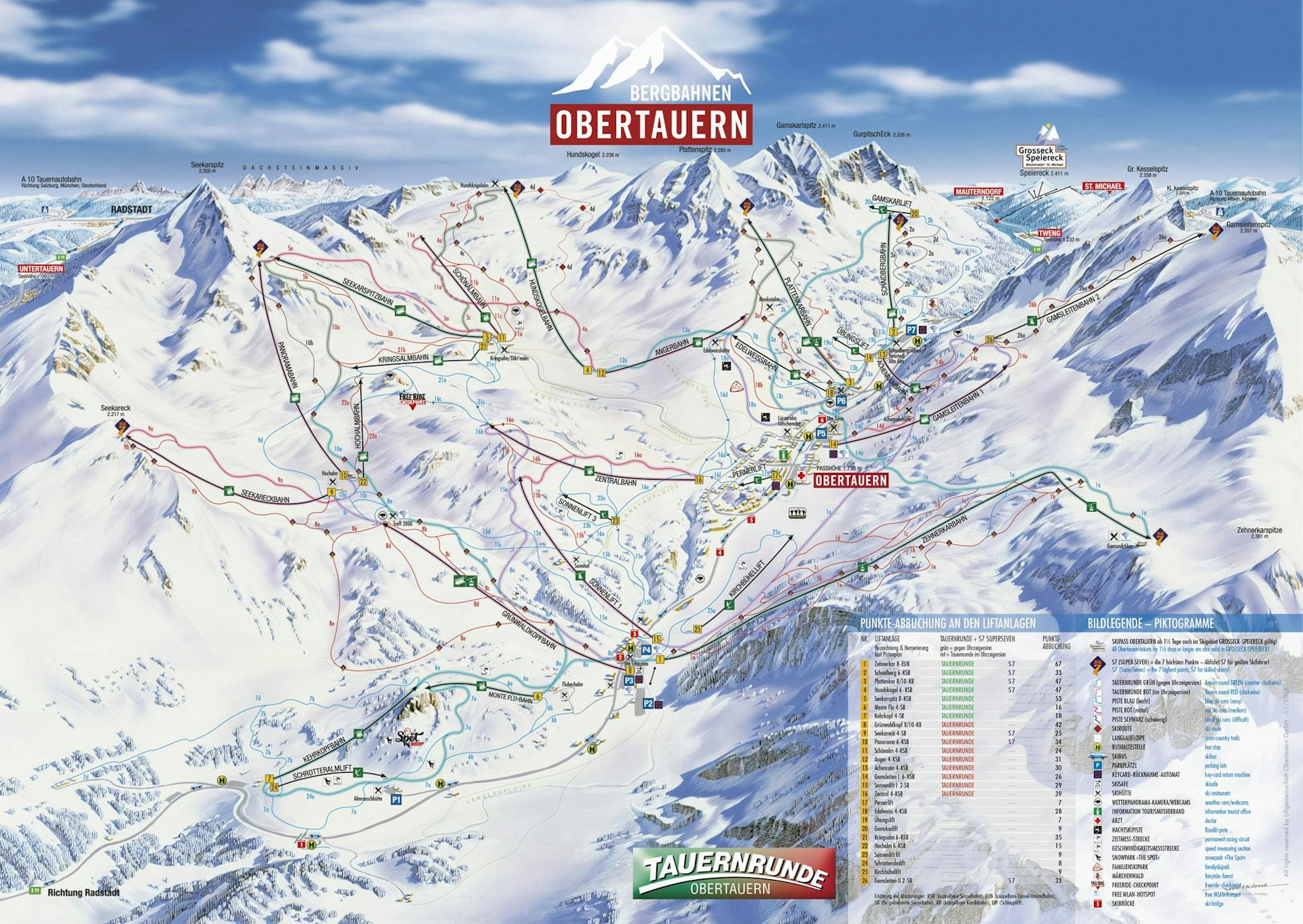Obertauern ski map