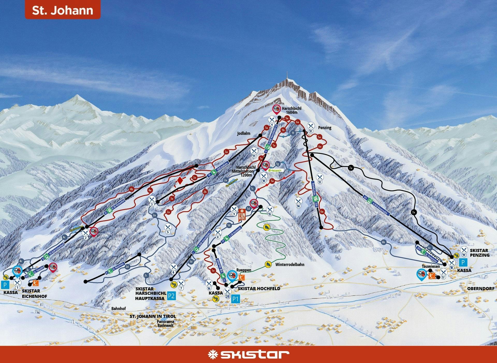 Oberndorf in Tirol ski map