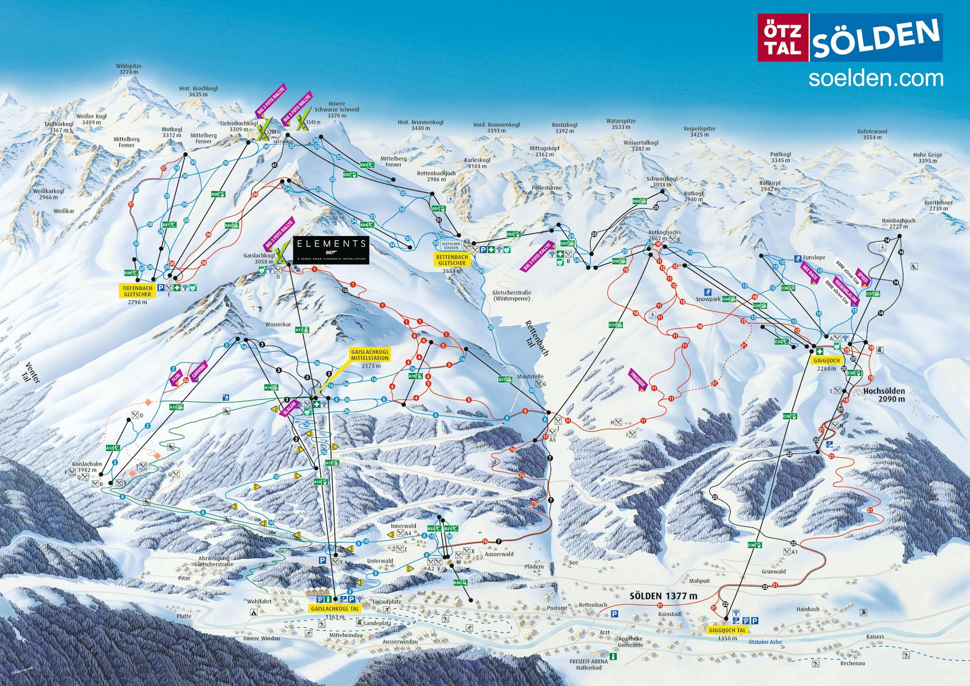 Sölden ski map