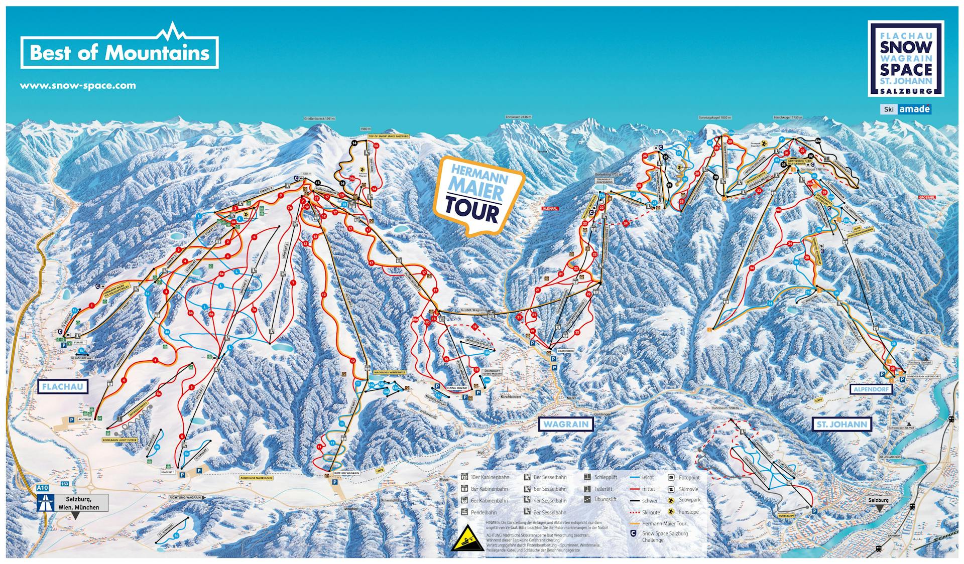 St Johann im Pongau ski map