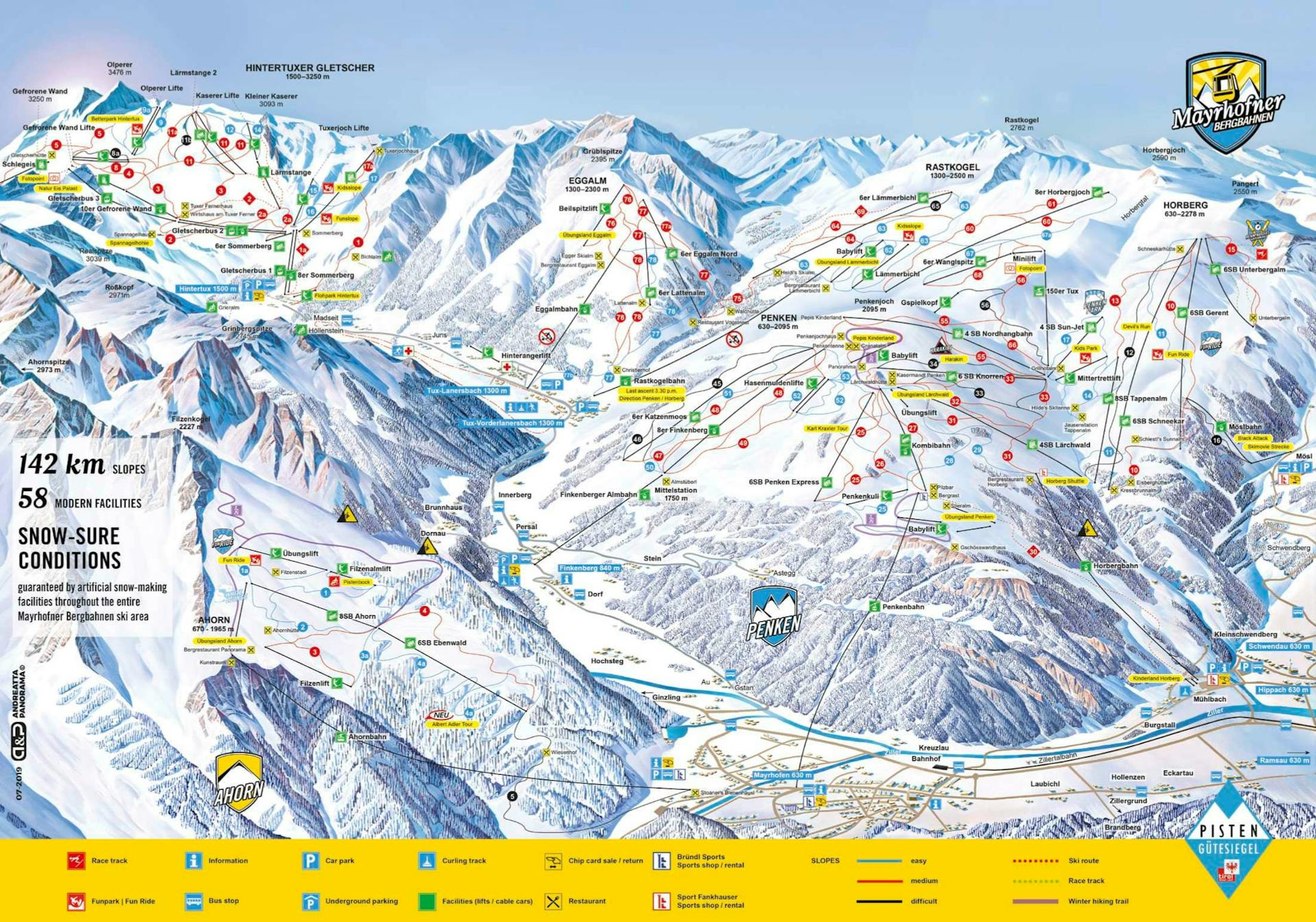 Tux ski map