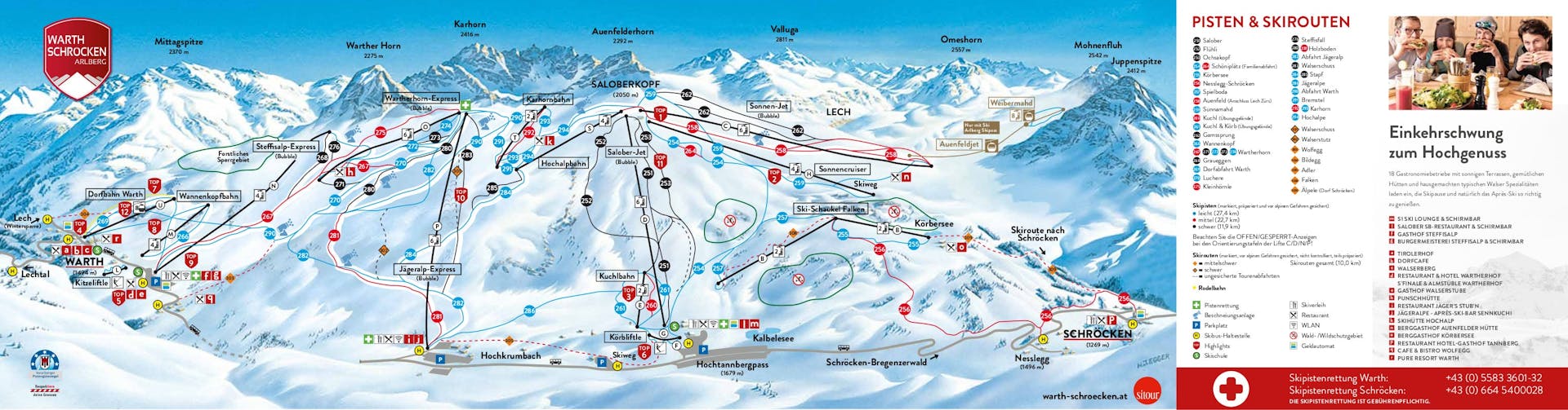 Warth-Schrocken ski map