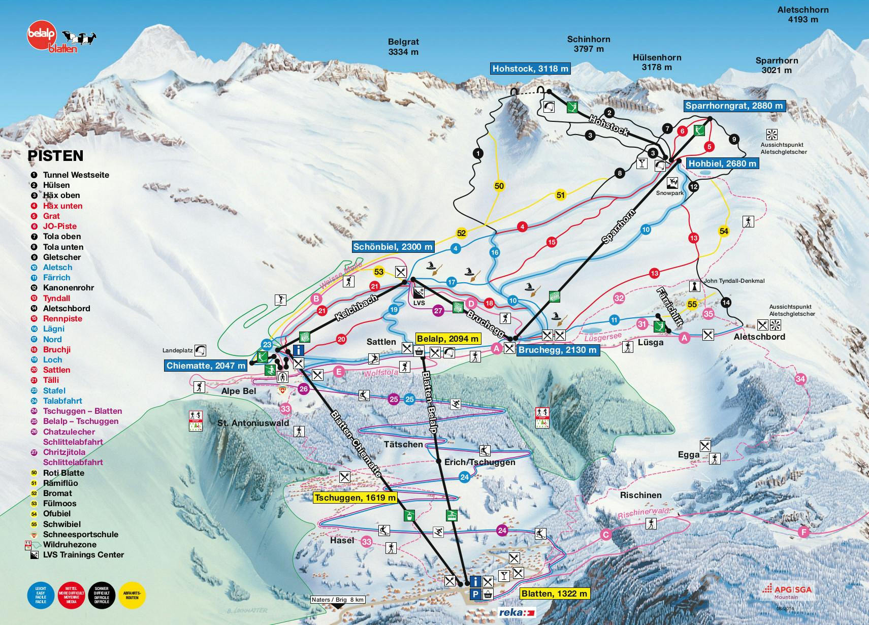 Belalp ski map