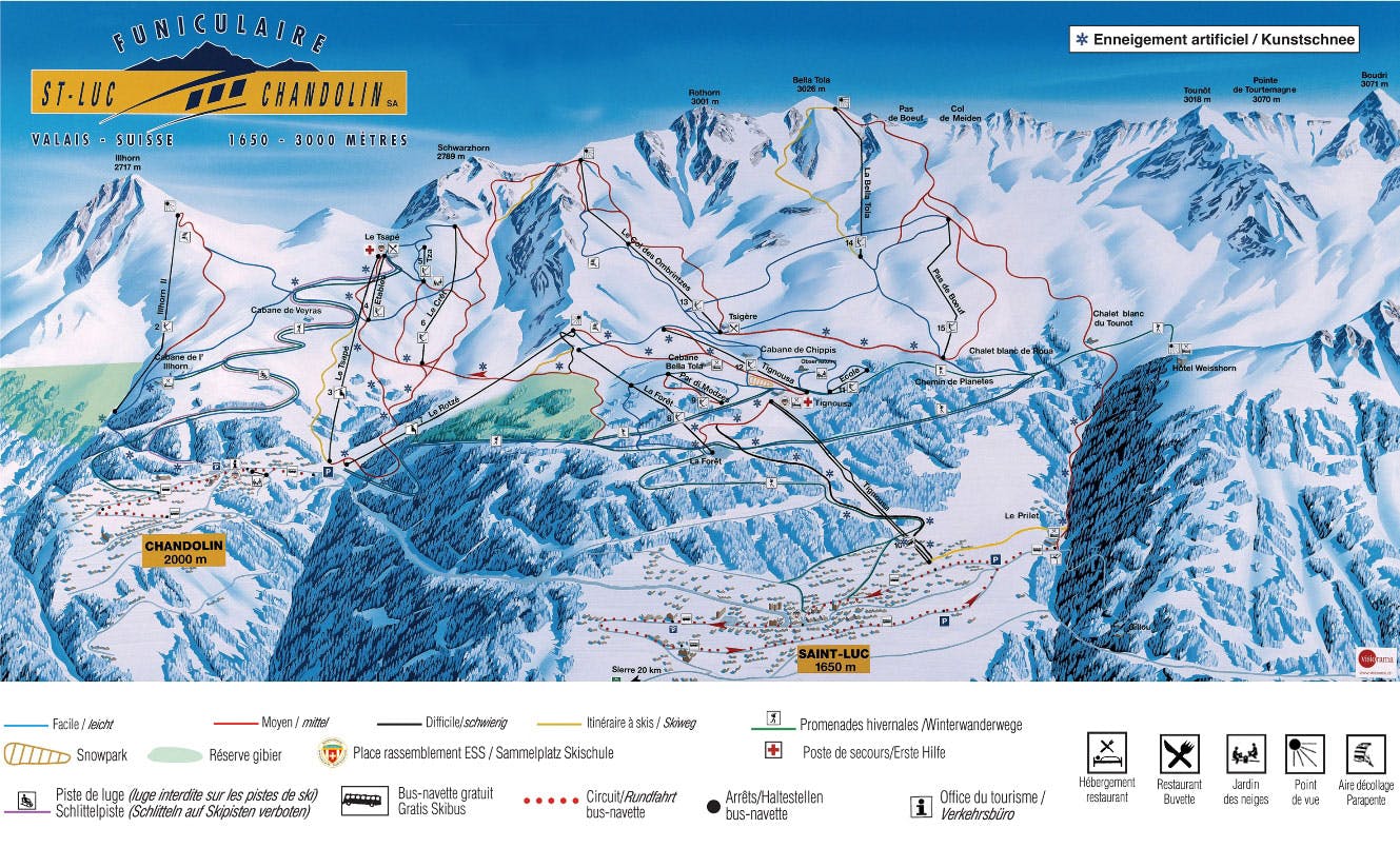 Chandolin ski map