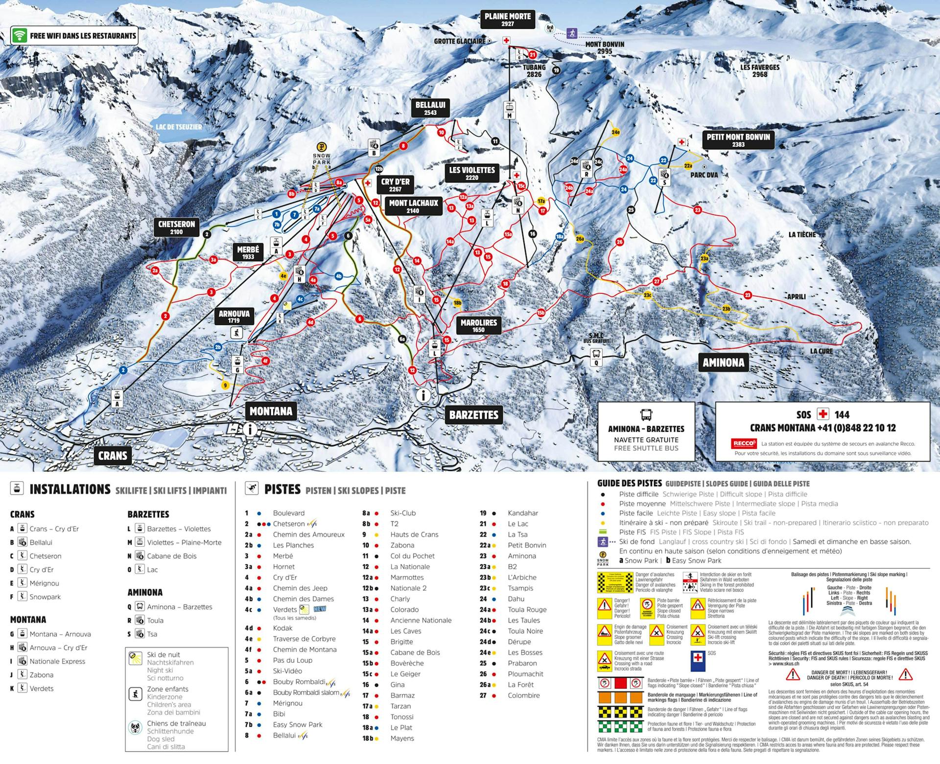 Crans-Montana ski map