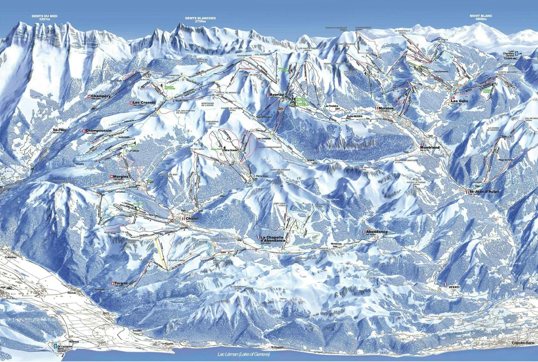 Les Crosets ski map