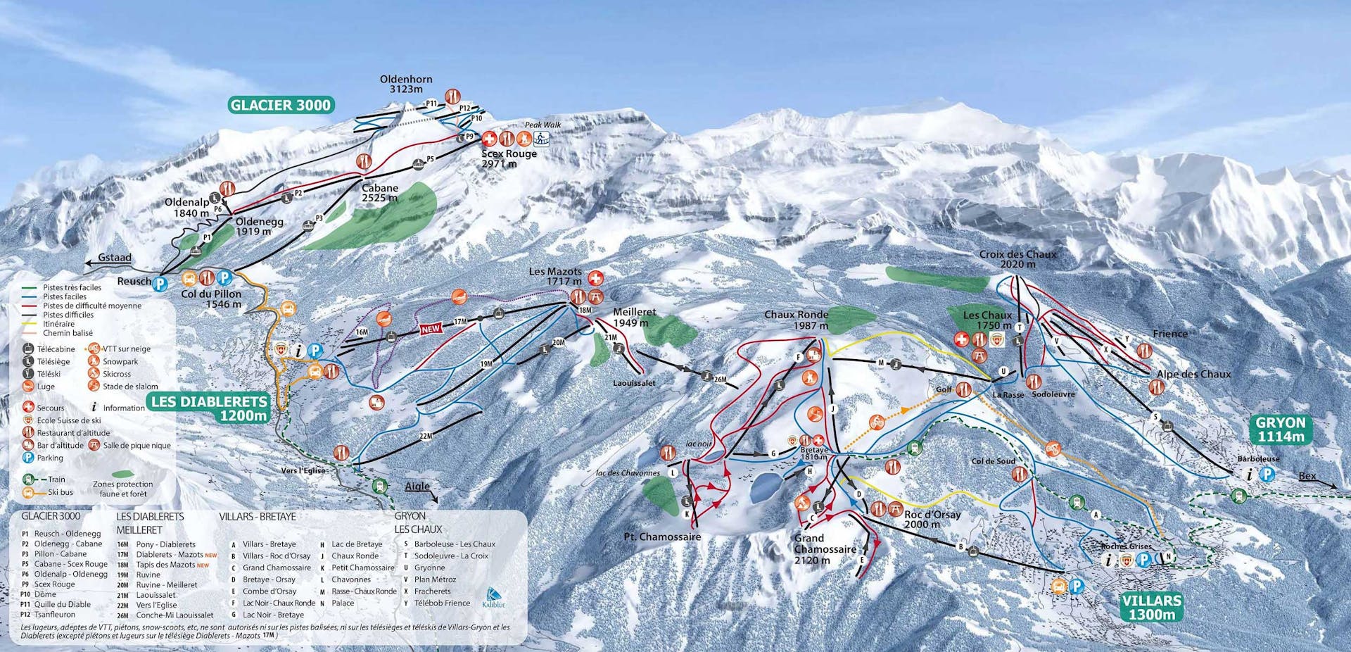 Les Diablerets ski map