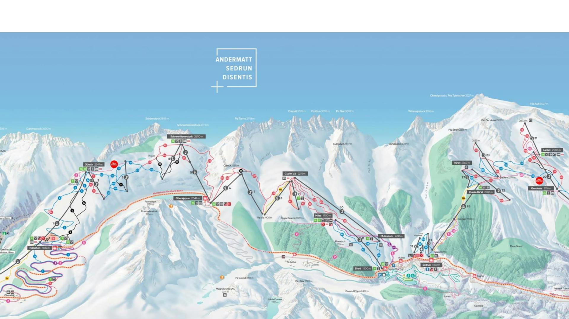 Disentis ski map