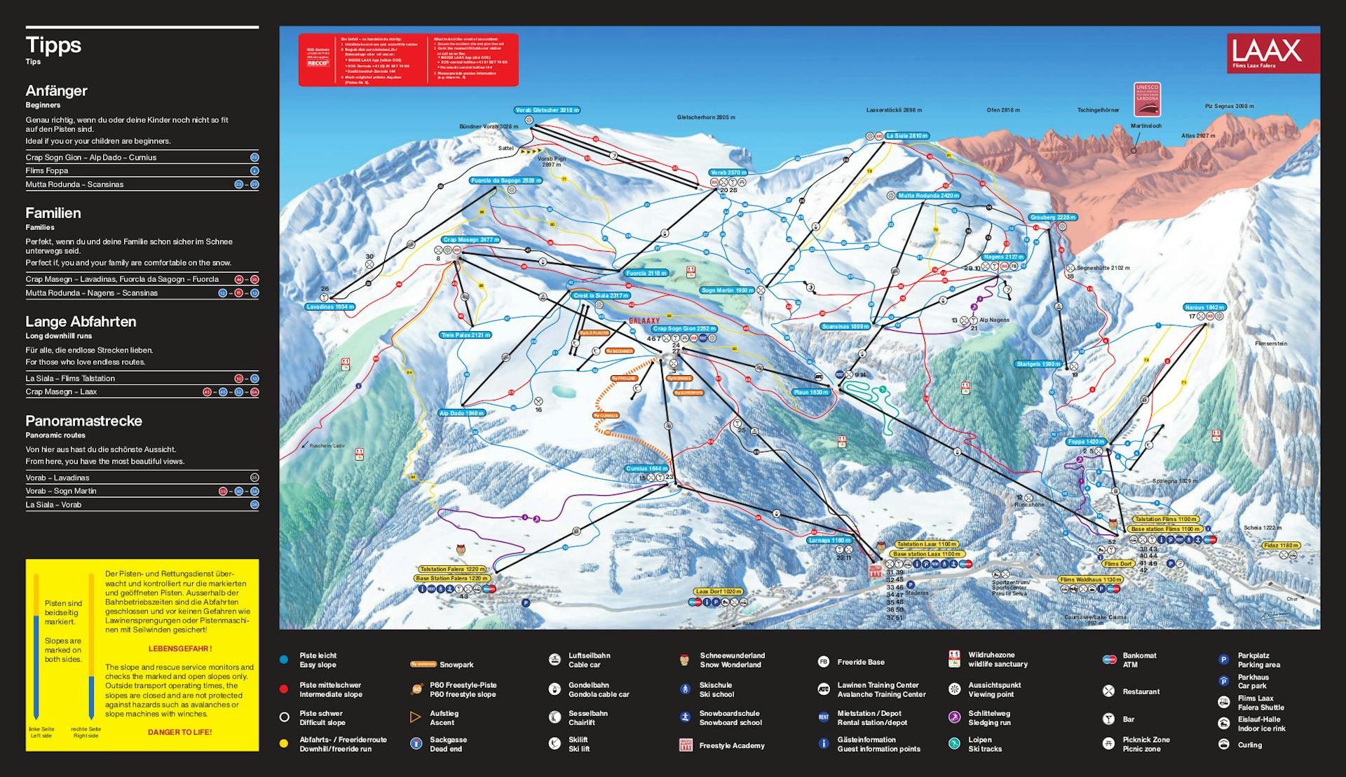 Falera ski map