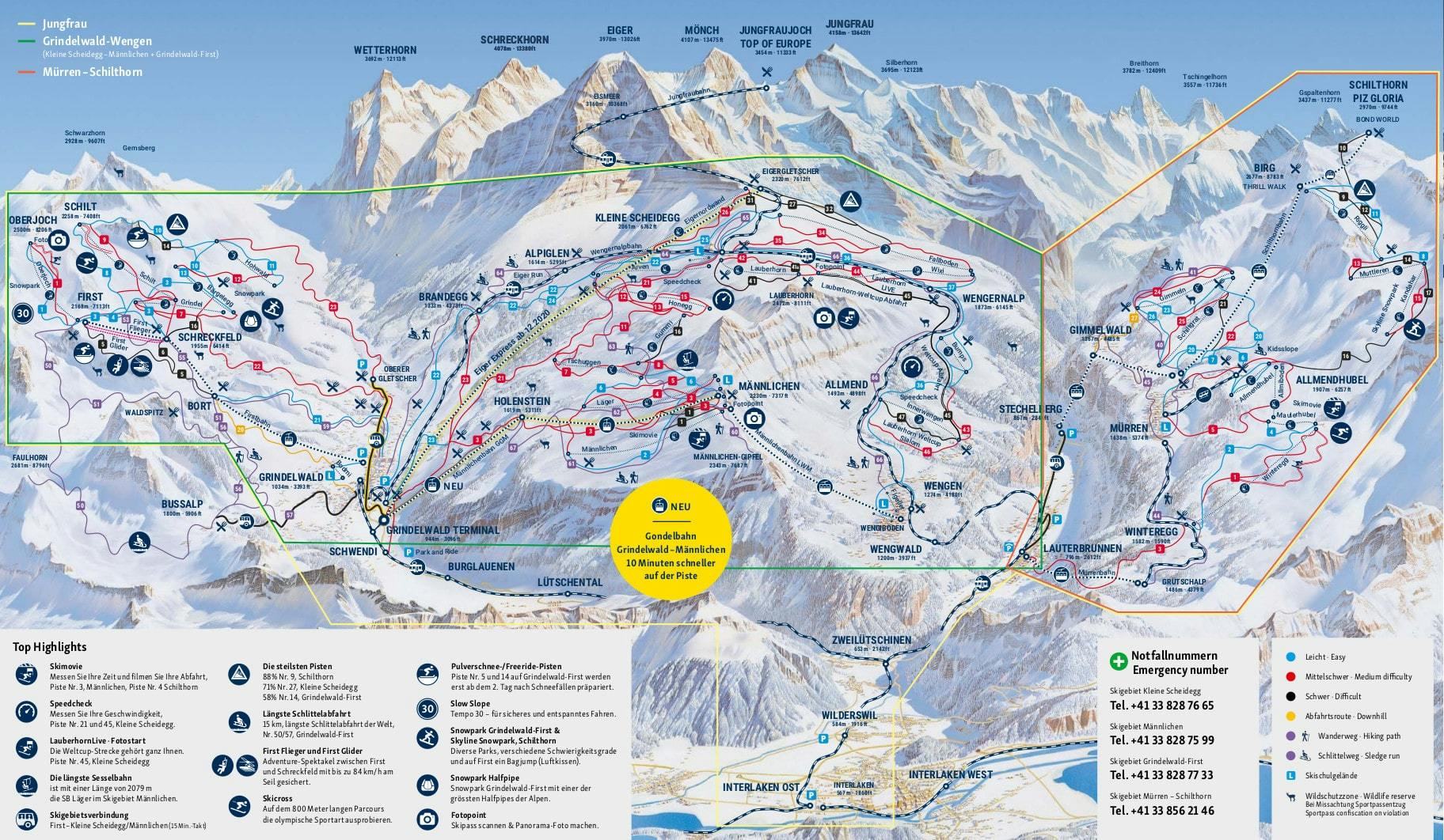 Grindelwald ski map