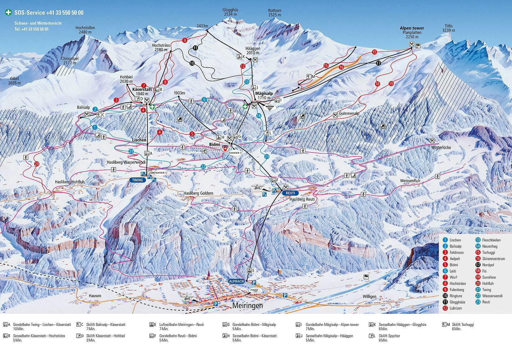 Meiringen ski map