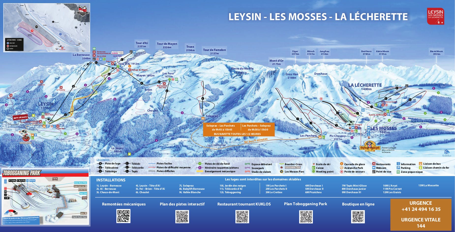 Les Mosses ski map
