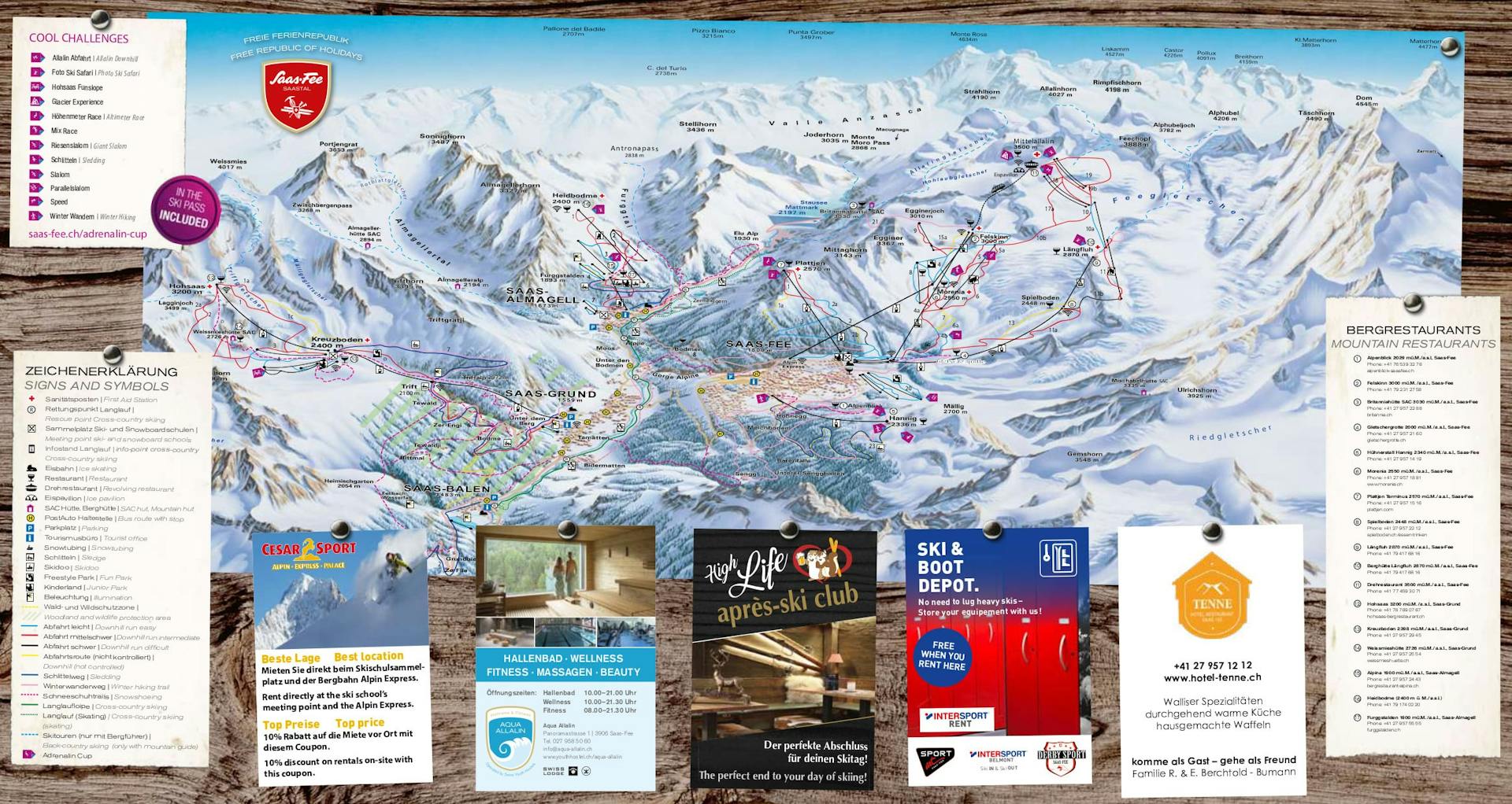 Saas-Almagell ski map