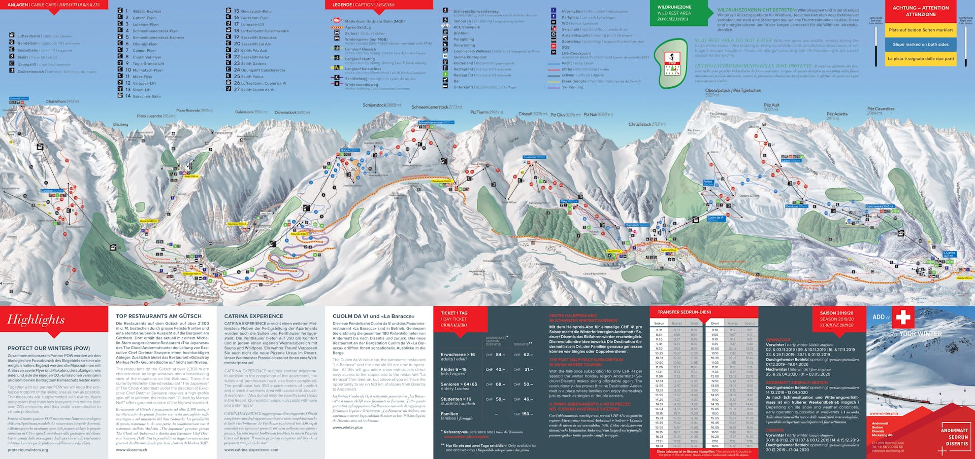 Sedrun ski map