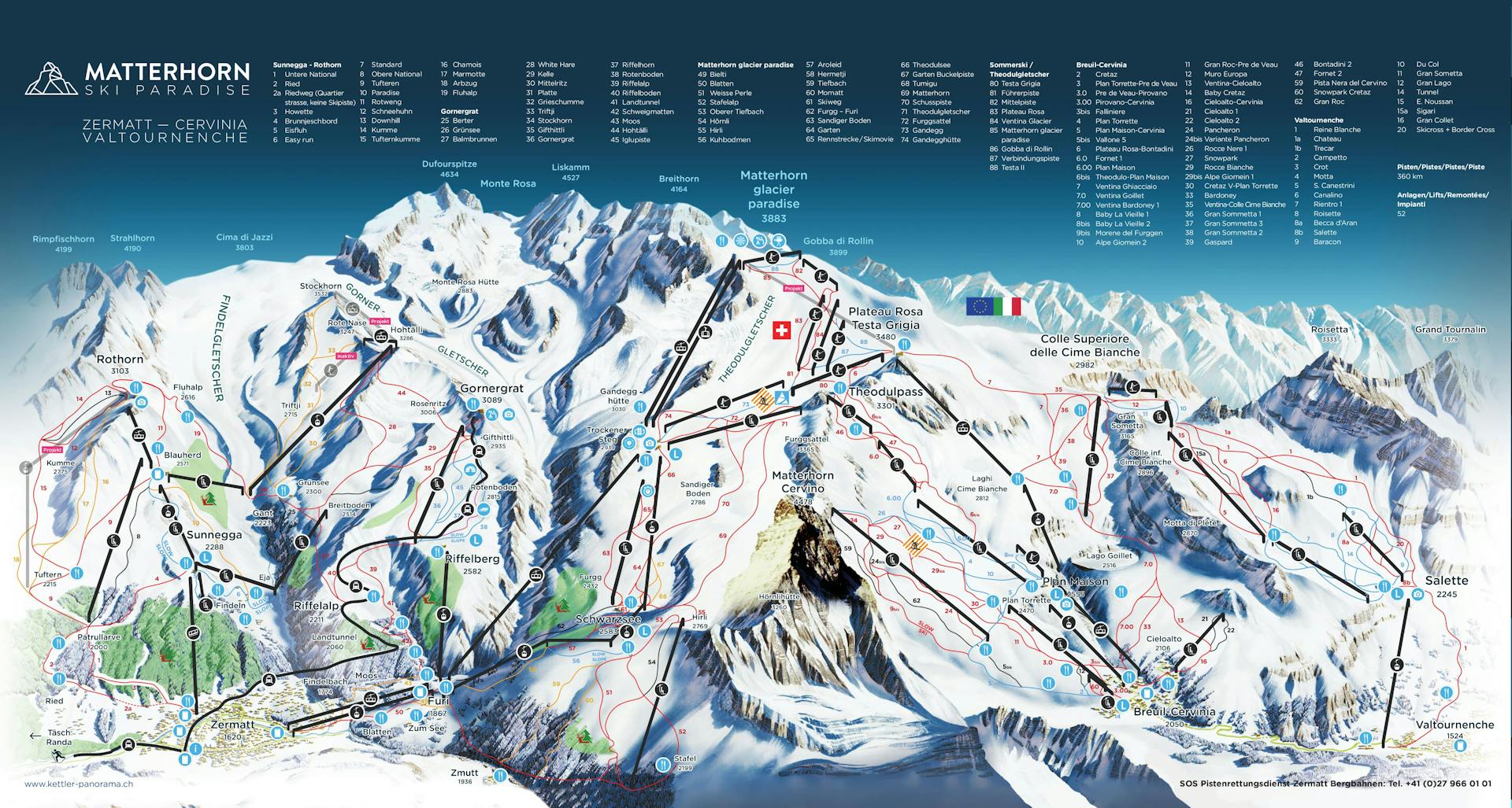 Zermatt ski map