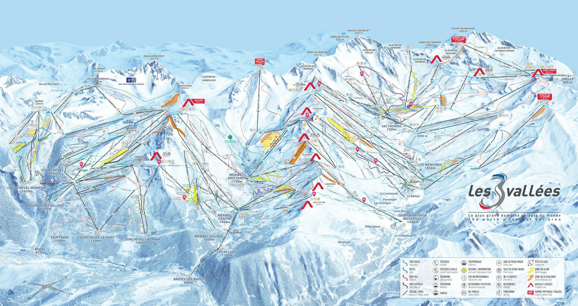 Les Allues ski map
