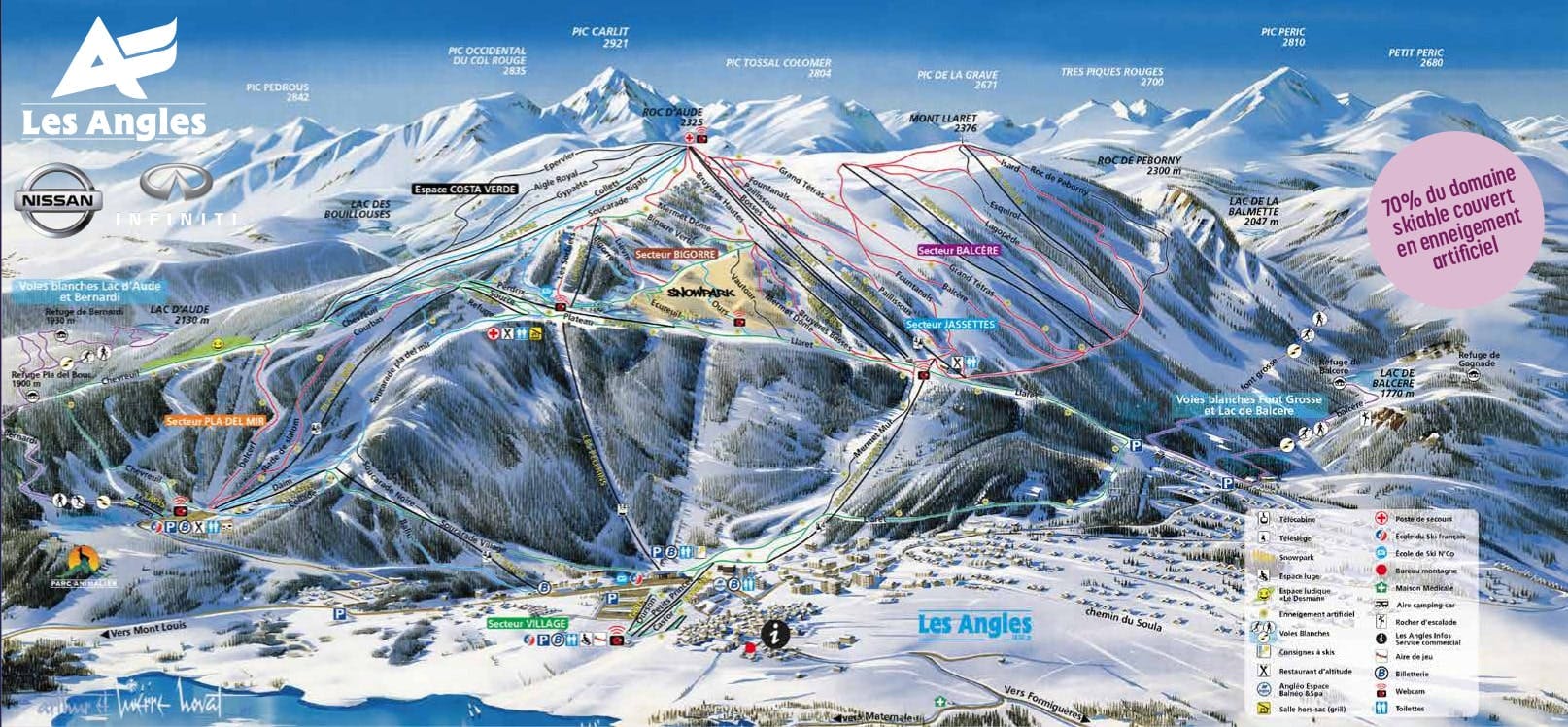 Les Angles ski map