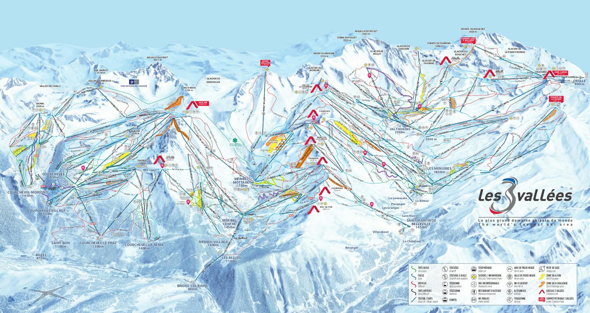 Brides-les-Bains ski map