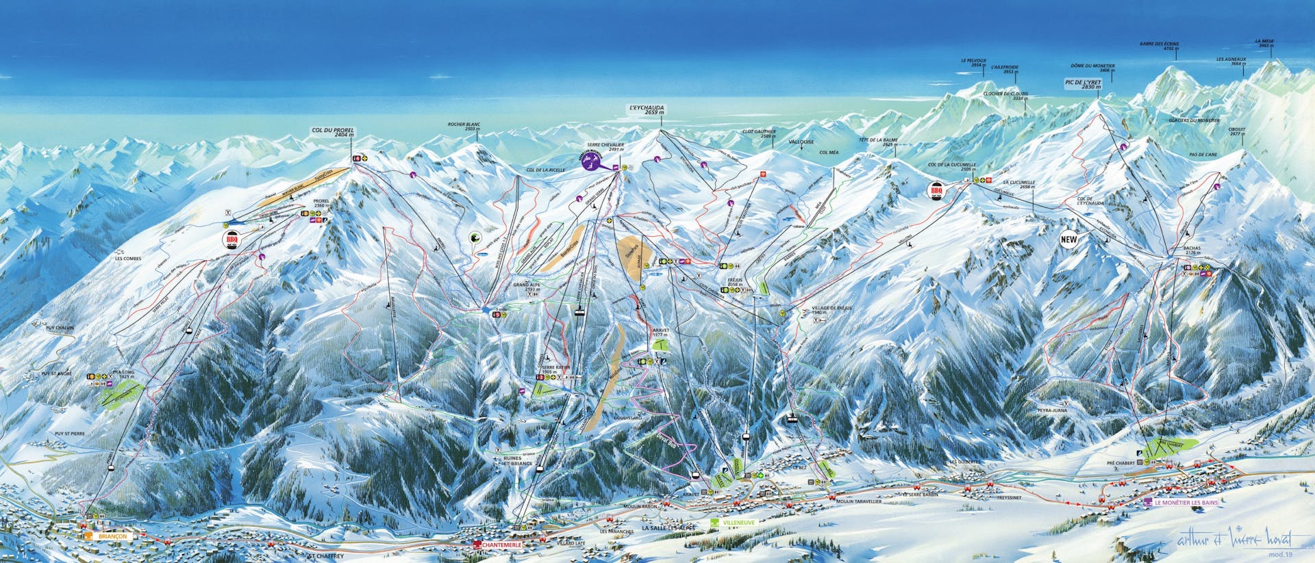 Briançon ski map