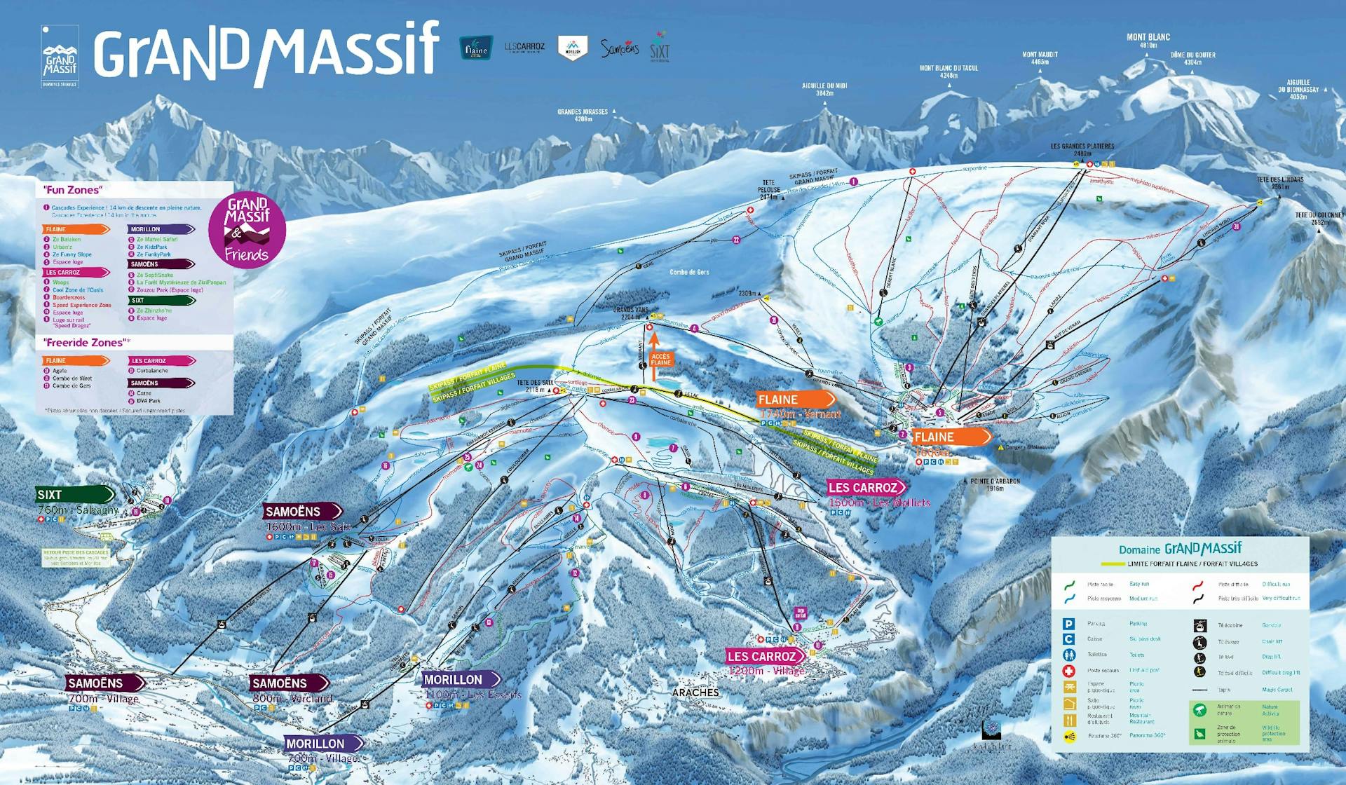 Les Carroz ski map