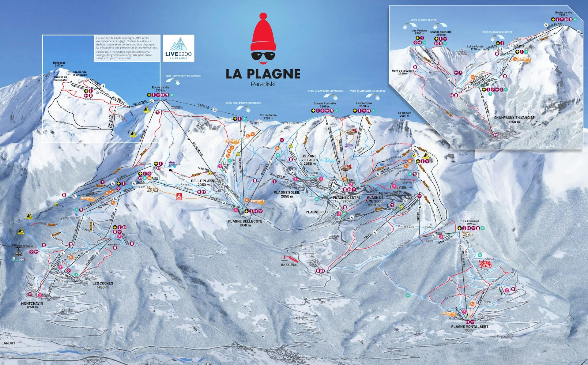 Champagny-en-Vanoise ski map