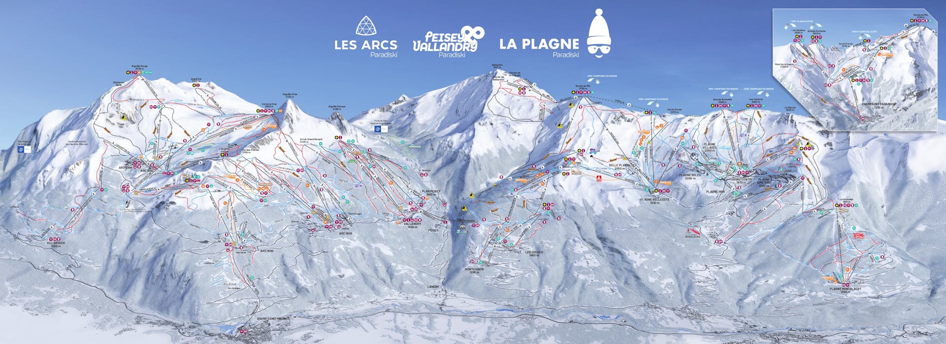 Les Coches ski map