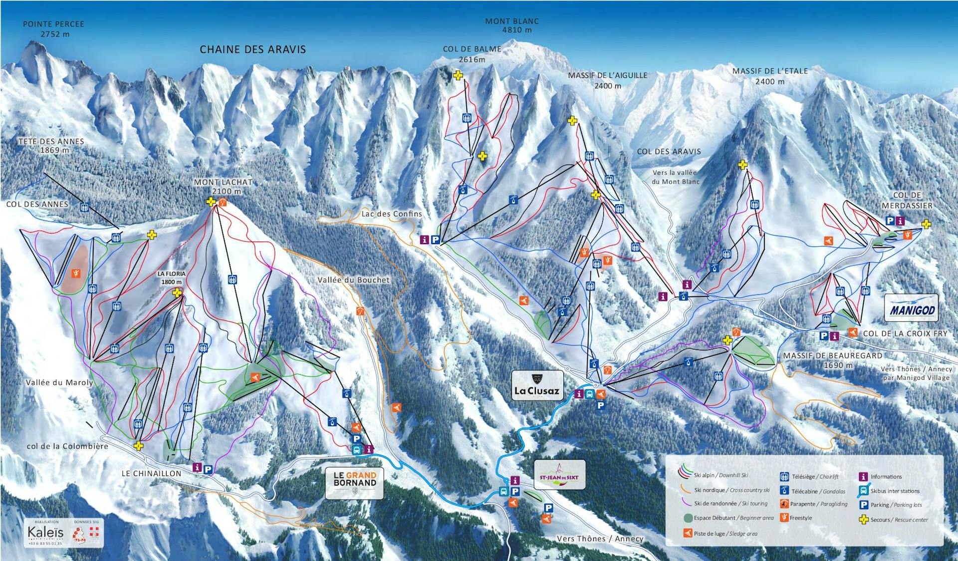 Le Grand-Bornand ski map