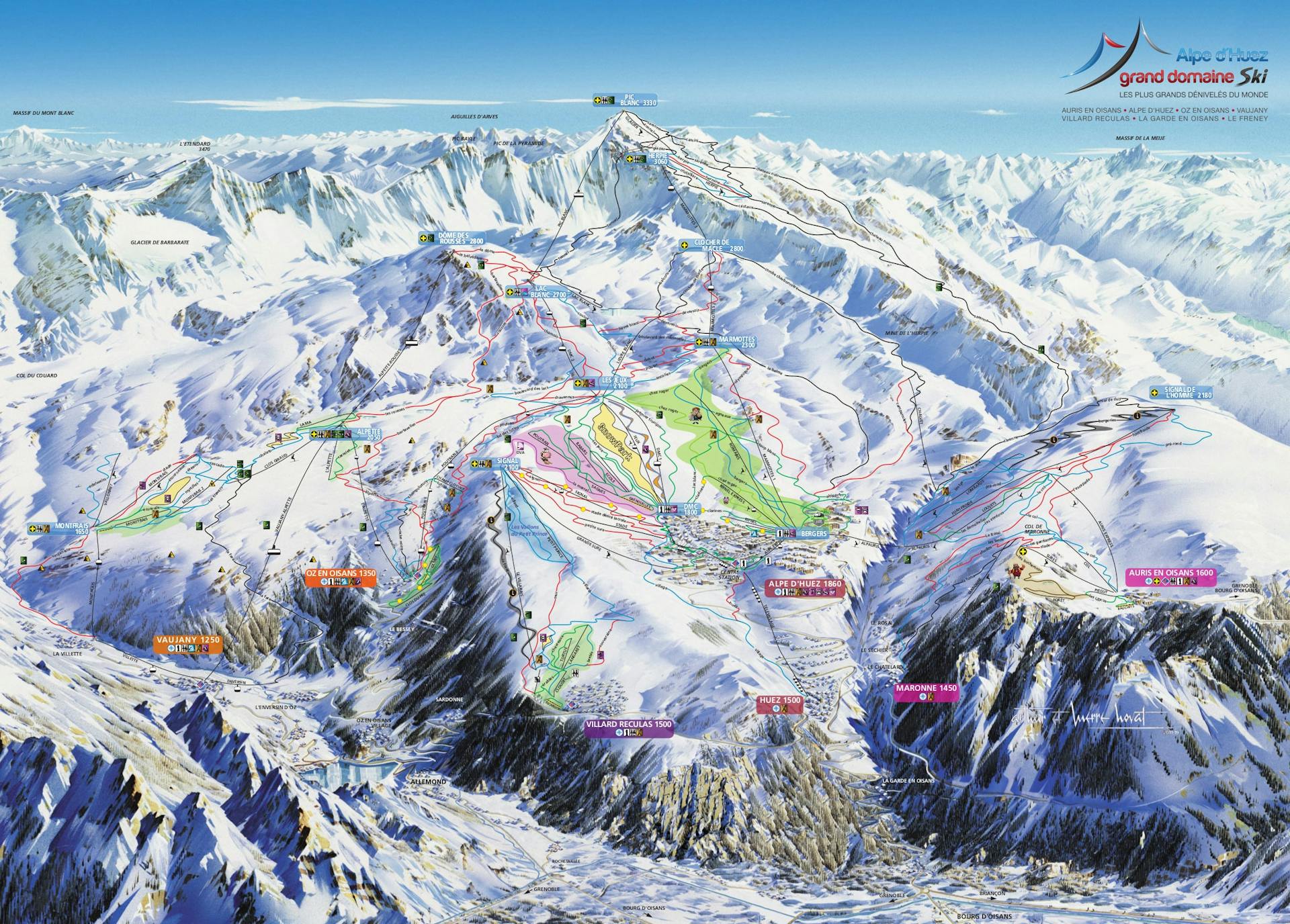 Alpe d'Huez ski map