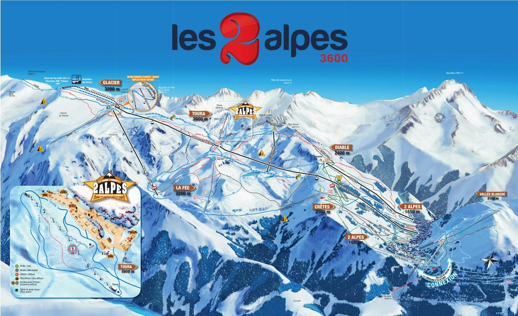 Les Deux Alpes ski map