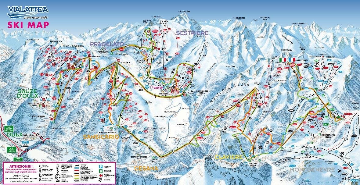 Montgenevre ski map