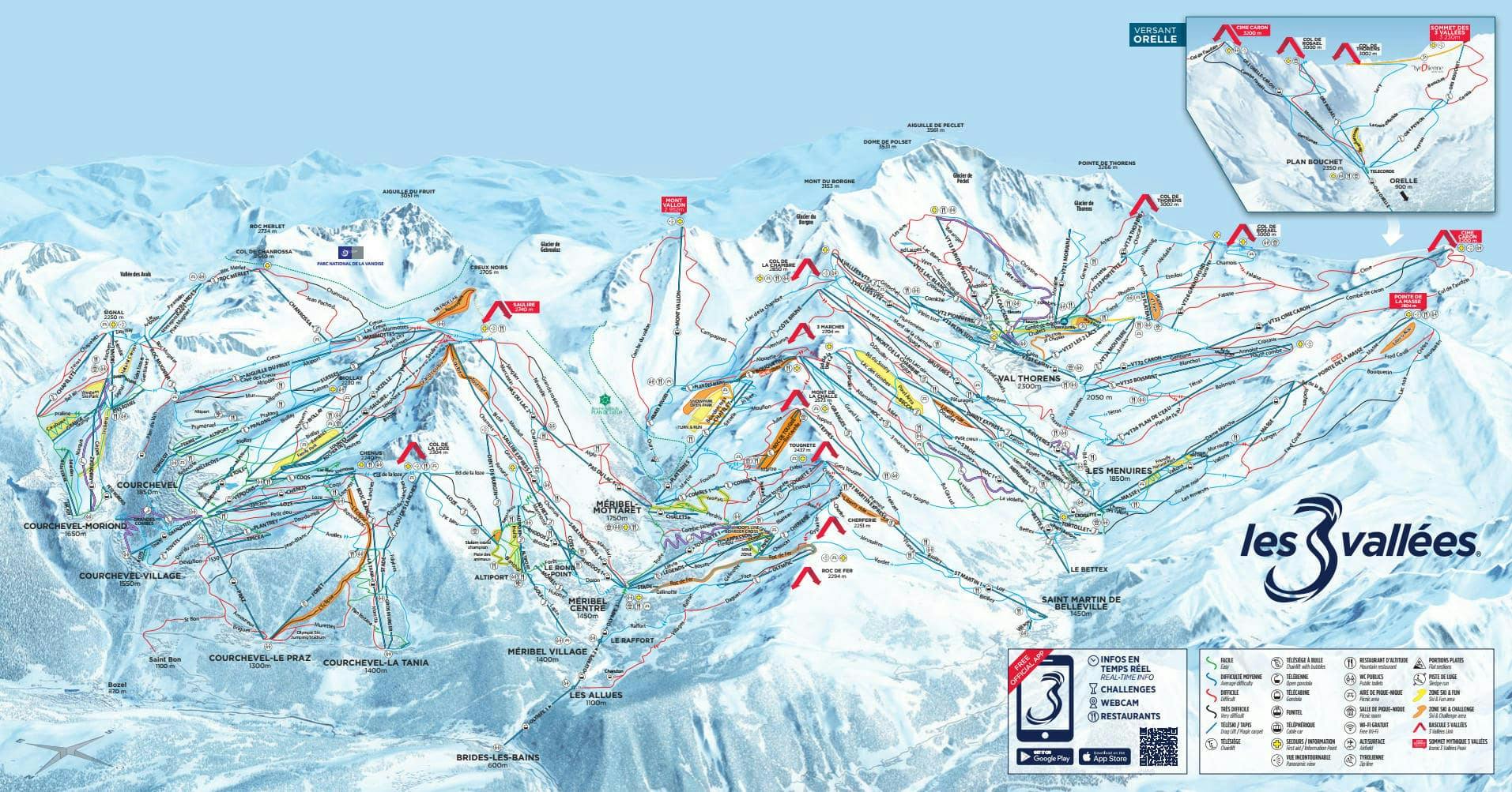 Meribel-Mottaret ski map
