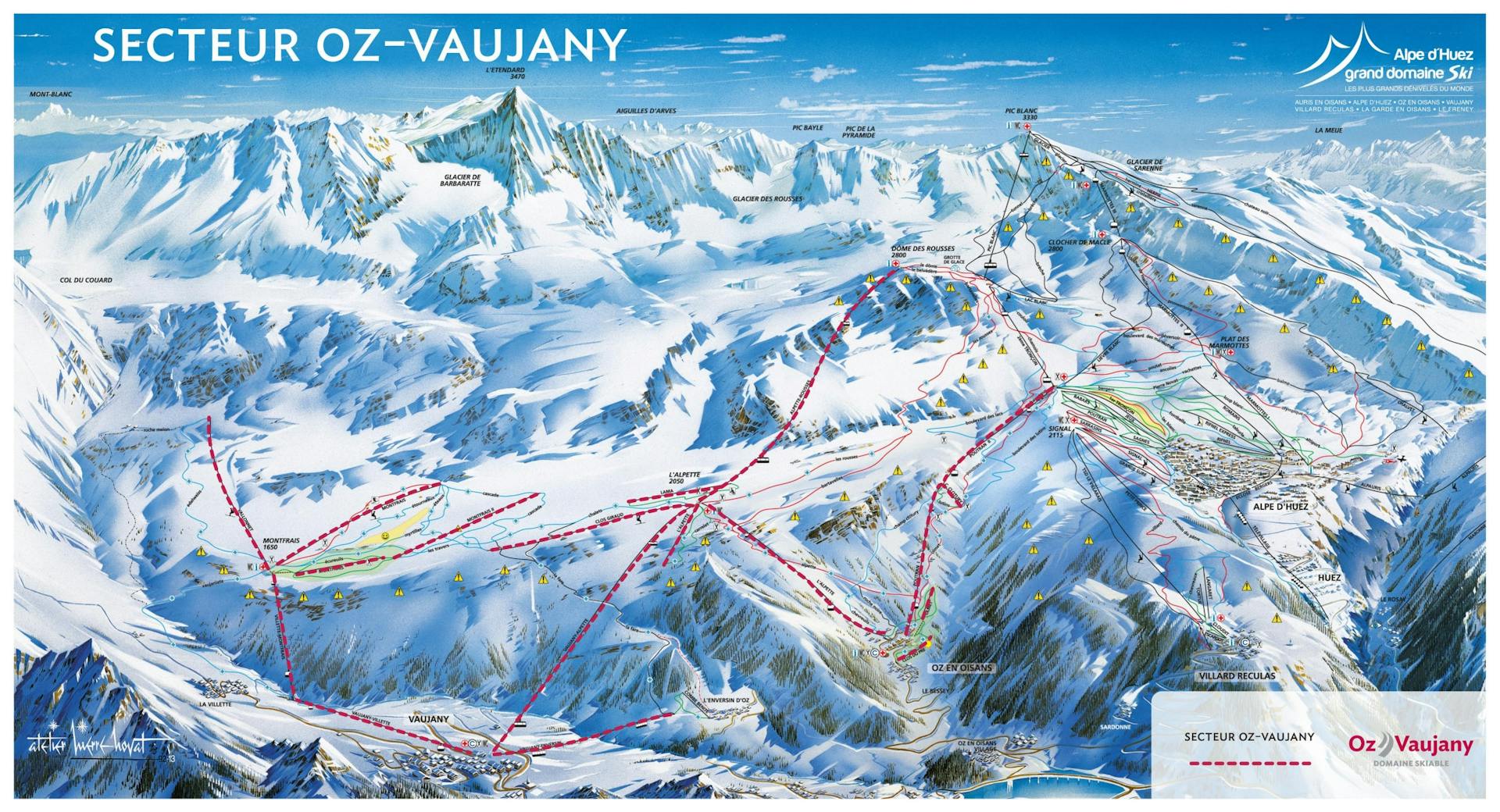 Oz en Oisans ski map