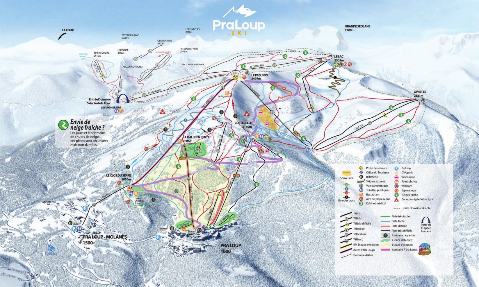 Pra Loup ski map