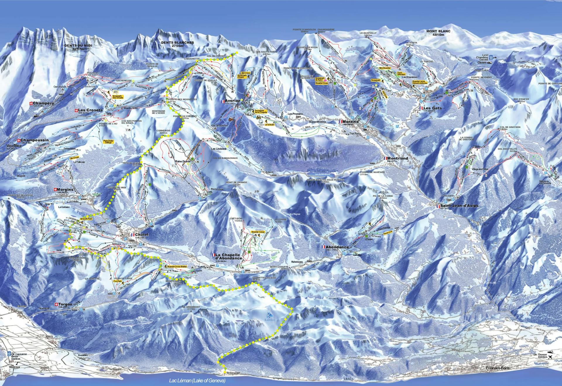 Les Prodains - Morzine ski map