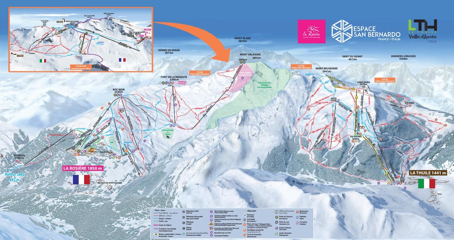 La Rosiere ski map