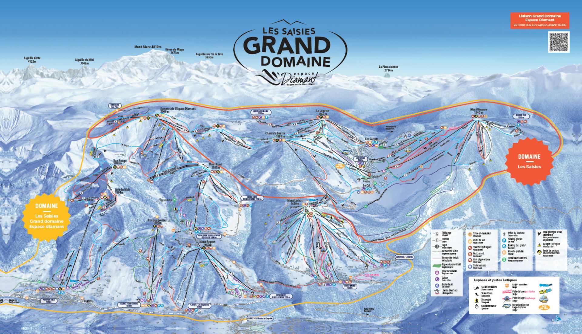 Les Saisies ski map